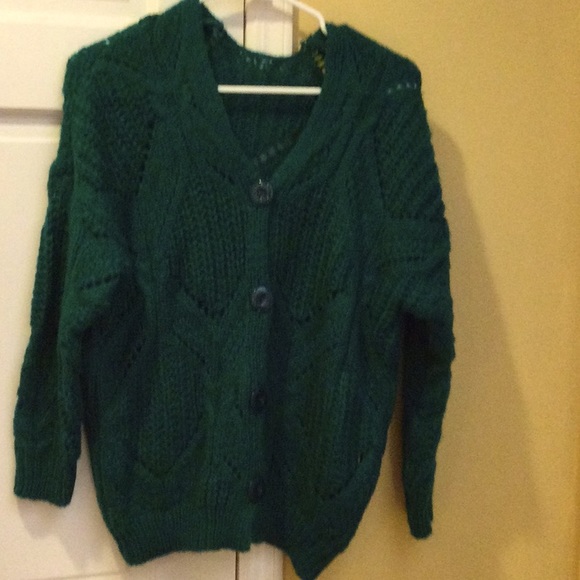 Teal cardigan, size small. - Picture 3 of 6